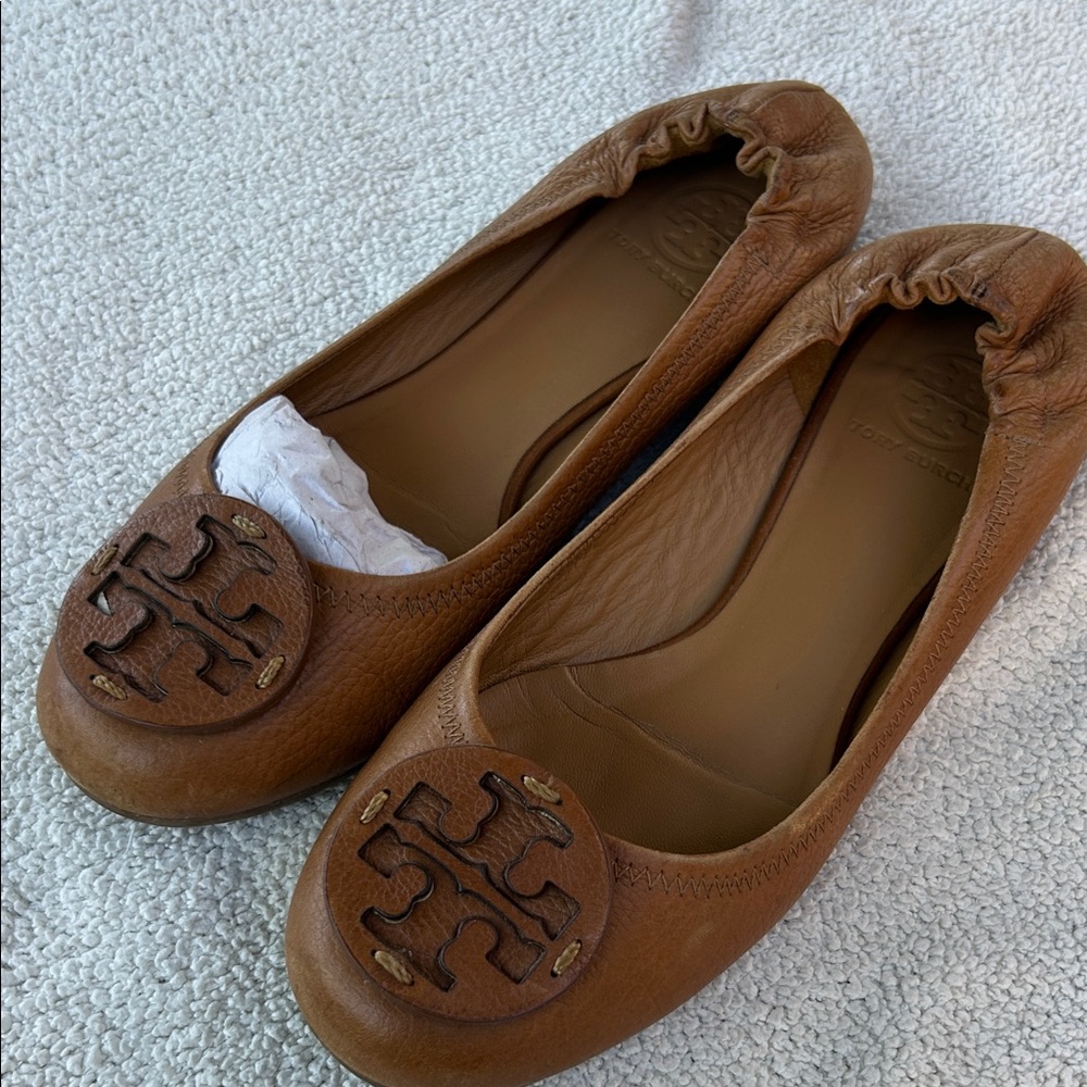 Tory Burch Tan Leather Loafers
